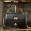 BOLSA DE COURO CARTIER CORRENTE DOURADA PRETA
