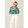 BLUSA CROPPED DE MANGA 3/4 EM PLANO VISCOSE DOCE TRAMA (M) - Image 2